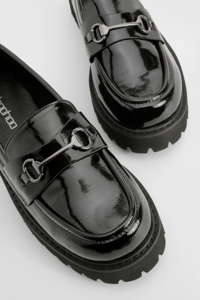 Product Wide Fit Patent T Bar Loafers